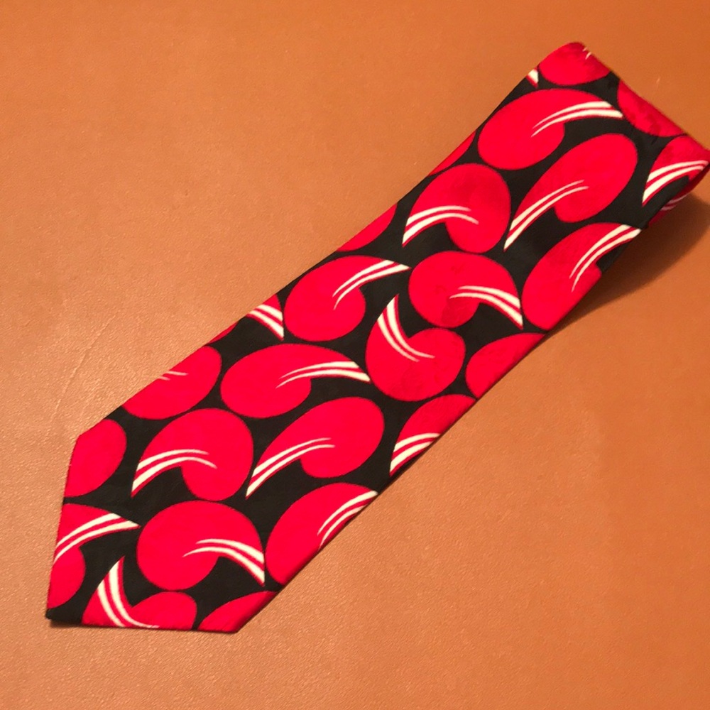 Paul Rodon stylish pattern red white and black all silk only worn once